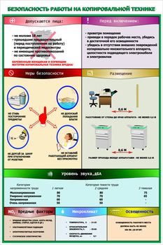 ПП02 Безопасность работы на копировальной технике (пленка самокл., А2, 1 лист) - Плакаты - Безопасность в офисе - магазин "Охрана труда и Техника безопасности"